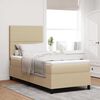 vidaXL LED Boxspringbett Hellgrau und Wei&szlig; 100 x 200 cm Cordstoff