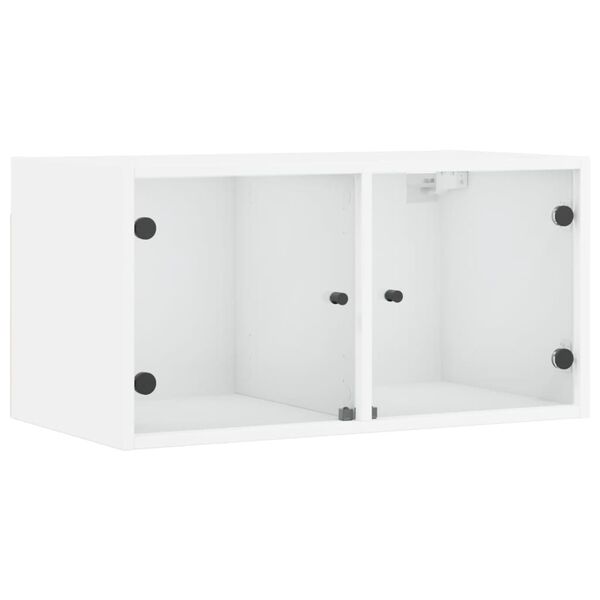 vidaXL Wandschrank mit Glast&uuml;ren Wei&szlig; 68,5x37x35 cm
