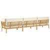 vidaXL Sofa Set mit Kissen Uni 4 pcs Creme Massivholz Akazie
