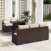 vidaXL Gartensofa-set mit Kissen mit Speicher 6 pcs Braun Poly Rattan