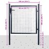 vidaXL Maschen-Gartentor verzinkter Stahl 100 x 100 cm Grau