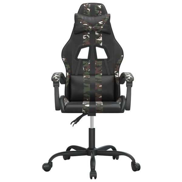 vidaXL Gaming-Stuhl Drehbar Schwarz und Tarnfarben Kunstleder