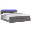 vidaXL Ottoman-Bett mit Matratzen & LEDs Grau 200x200 cm Kunstleder