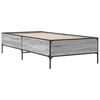 vidaXL Bettgestell Grau Sonoma 100x200 cm Holzwerkstoff und Metall