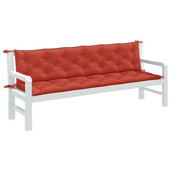 vidaXL Gartenbank-Auflagen 2 Stk. Melange Rot 200x50x7 cm Stoff