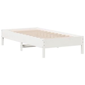 vidaXL Massivholzbett ohne Matratze Wei&szlig; 75x190 cm Kiefernholz