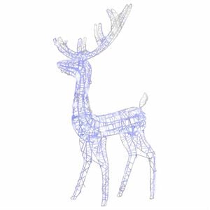 vidaXL LED-Rentier Acryl Weihnachtsdekoration 140 LEDs 128 cm Blau
