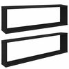 vidaXL W&uuml;rfelregale 2 Stk. Schwarz 100x15x30 cm Holzwerkstoff