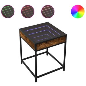 vidaXL Couchtisch mit Infinity-LED R&auml;uchereiche 40x40x51 cm