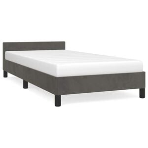 vidaXL Bettgestell ohne Matratze Dunkelgrau 90x200 cm Samt