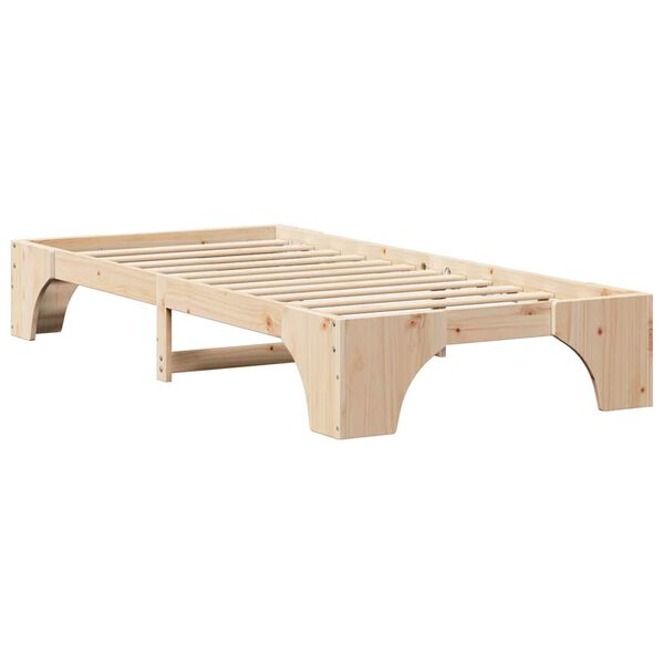 vidaXL Bettrahmen Natur 75 x 190 cm Massives Kiefernholz
