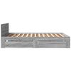 vidaXL Bettgestell mit Kopfteil Grau Sonoma 150x200 cm Holzwerkstoff