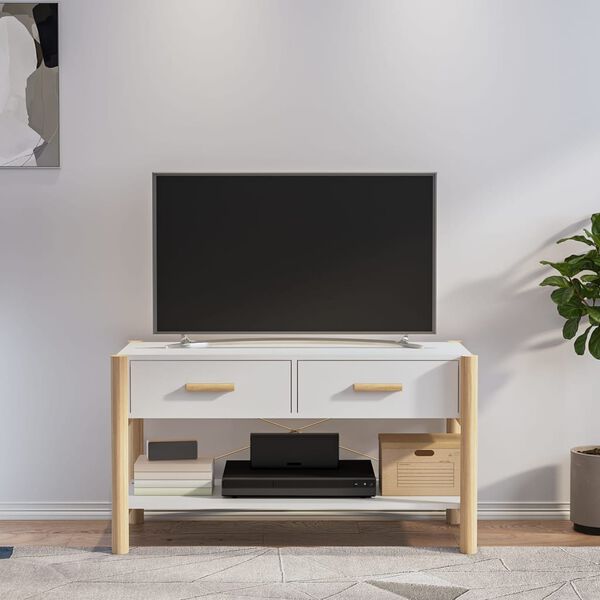 vidaXL TV-Schrank Wei&szlig; 82x38x45 cm Holzwerkstoff