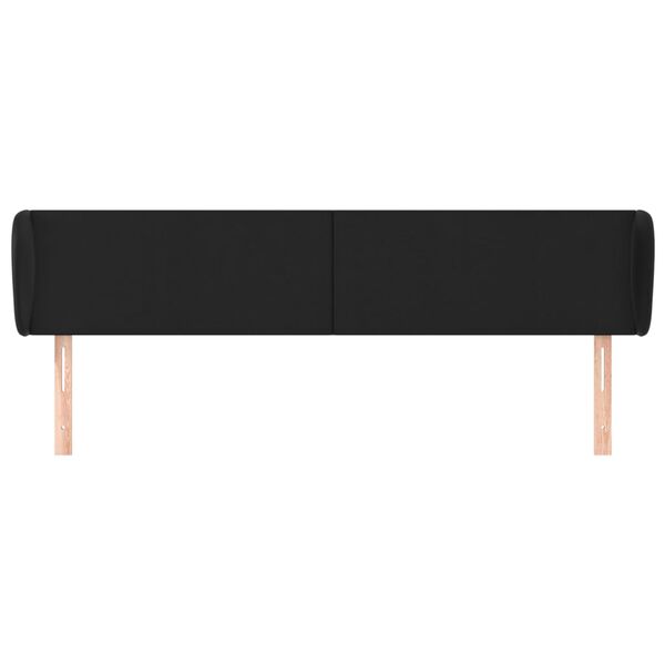 vidaXL Kopfteil mit Ohren Schwarz 183x23x78/88 cm Kunstleder