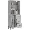 vidaXL Highboard Betongrau 69,5x34x180 cm Holzwerkstoff