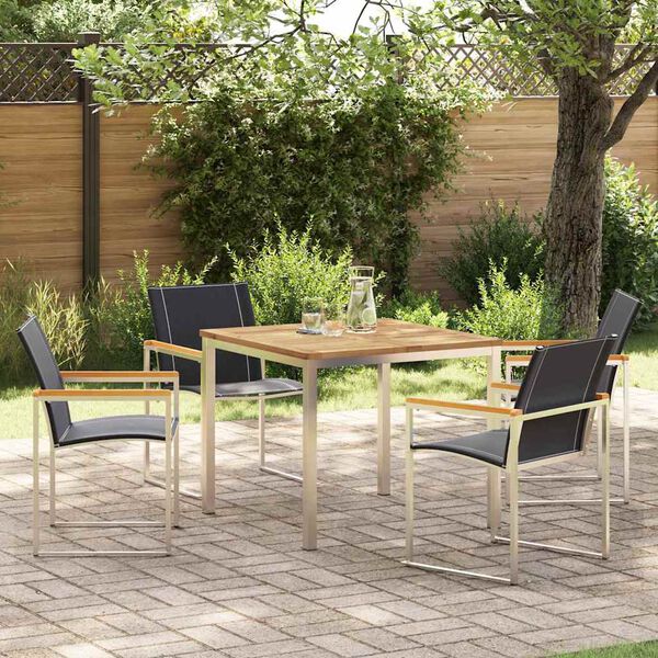 vidaXL Garten Essgruppe 5 pcs Braun Massivholz Akazie
