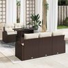 vidaXL Gartensofa-set mit Kissen mit Kissen 6 pcs Braun Poly Rattan