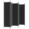 vidaXL 6-tlg. Paravent Schwarz 300x200 cm Stoff