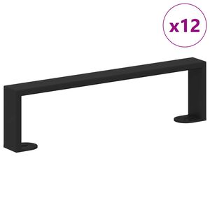 vidaXL M&ouml;belbeine 12 pcs Schwarz 37,6 x 4 x 10 mm Eisen