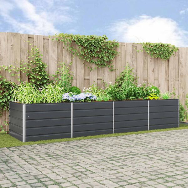 vidaXL Pflanzk&uuml;bel Anthrazit 195 x 100 x 45 cm Verzinkter Stahl