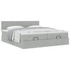 vidaXL Ottoman-Bett mit Matratzen Hellgrau 200x200 cm Samt