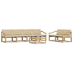 vidaXL Outdoor-Sofagarnitur 7 stk. Wei&szlig; und Beige
