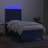 vidaXL Boxspringbett mit Matratze & LED Blau 100x200 cm Stoff