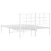 vidaXL Bettgestell mit Kopfteil Metall Wei&szlig; 140x200 cm