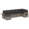 vidaXL 7-tlg. Garten-Sofagarnitur mit Kissen Grau Poly Rattan