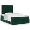 vidaXL Ottoman-Bett mit Matratzen Dunkelgr&uuml;n 120x190 cm Samt