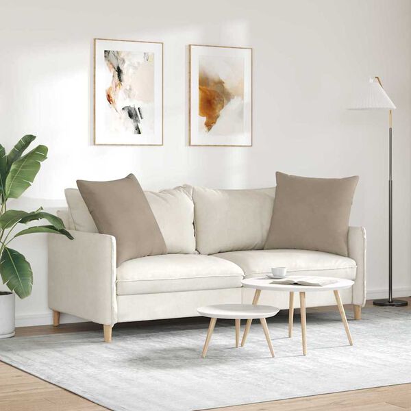 vidaXL Sofakissen 2 St&uuml;ck Taupe 80 x 80 cm Stoff
