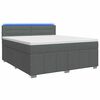 vidaXL Boxspringbett mit Matratze Dunkelgrau 160 x 200 cm Stoff