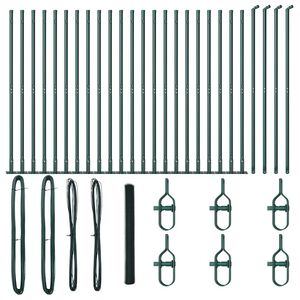 vidaXL Sechseckzaun mit Betonsockel 50 x 1,5 m PVC-beschichteter Stahl