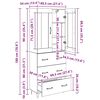 vidaXL Highboard Schwarz Eichen-Optik 69,5 x 34 x 180 cm Holzwerkstoff