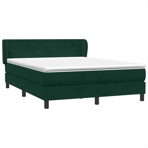 vidaXL Boxspringbett mit Matratze Dunkelgr&uuml;n 160x210 cm Samt