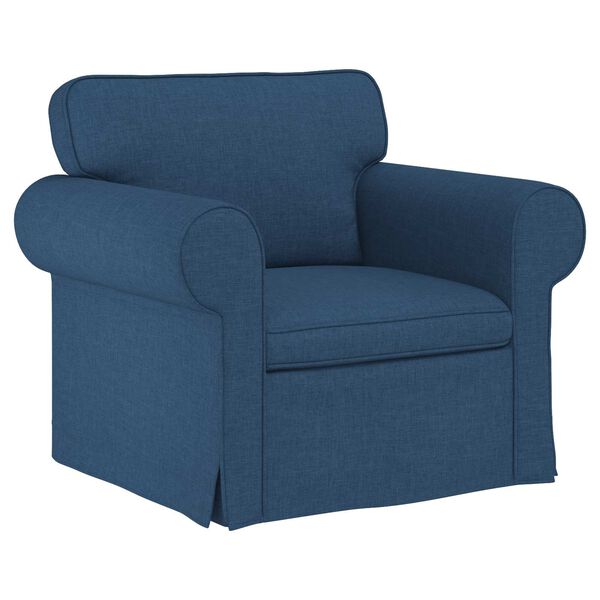 vidaXL Sofa 140cm 2 pcs Blau Metall