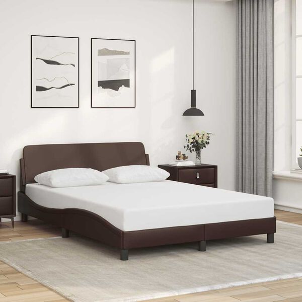 vidaXL Bettgestell "Dover" Braun 140x200 cm Kunstleder
