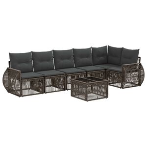 vidaXL Gartensofa-set 7 stk. Grau und Dunkelgrau Poly-Rattan