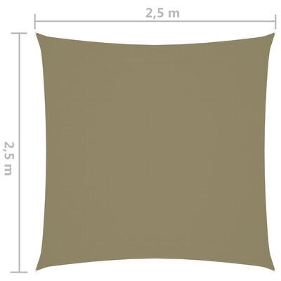 vidaXL Sonnensegel Oxford-Gewebe Quadratisch 2,5x2,5 m Beige