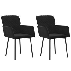 vidaXL Esszimmerst&uuml;hle 2 Stk. Schwarz Samt
