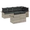 vidaXL Garten-Sofa-Set mit Kissen 7 pcs Hellgrau Poly Rattan