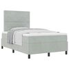vidaXL Boxspringbett mit Matratze Hellgrau 120 x 200 cm Stoff