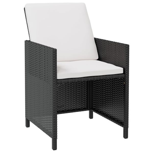 vidaXL 13-tlg. Garten-Essgruppe Poly Rattan Akazienholz Schwarz