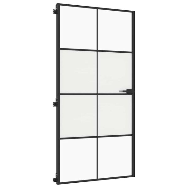 vidaXL Innent&uuml;r Schlank Schwarz 102,5x201,5 cm Hartglas & Aluminium