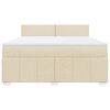 vidaXL Boxspringbett mit Matratze Creme 180x200 cm Stoff