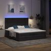 vidaXL Ottoman-Bett mit Matratzen & LEDs Schwarz 200x200 cm Samt