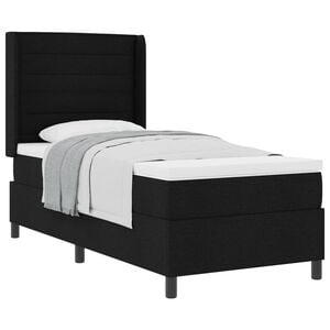 vidaXL Boxspringbett mit Kissen mit Kopfteil Schwarz 200 x 80 cm Stoff