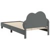 vidaXL Kinderbettgestell mit Kopfteil Hellgrau 90 x 200 cm PU