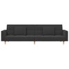 vidaXL Schlafsofa 2-Sitzer mit 2 Kissen & Hocker Dunkelgrau Stoff