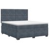 vidaXL Boxspringbett mit Matratze Dunkelgrau 160 x 200 cm Samt